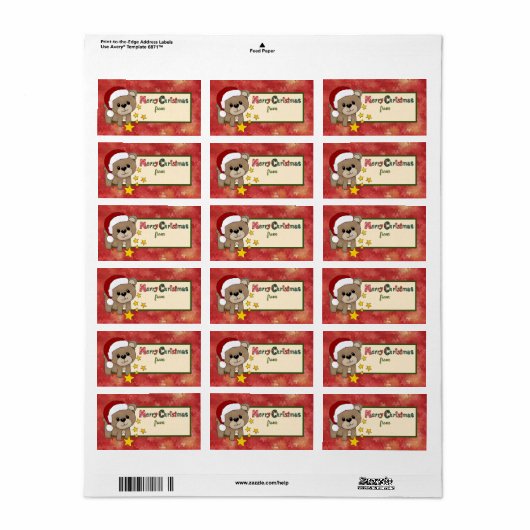 Weihnachtsstickbild Adressaufkleber Etiket (Full Sheet)
