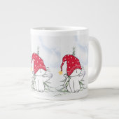 Weihnachtstasse katze mit Schneeball Grote Koffiekop (Voorkant rechts)