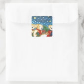 WEIHNACHTSTEDDYBÄREN MIT GESCHENKEN VIERKANTE STICKER (Tas)
