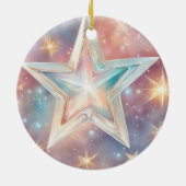 Weihnachtstern pastell keramisch ornament (Achterkant)