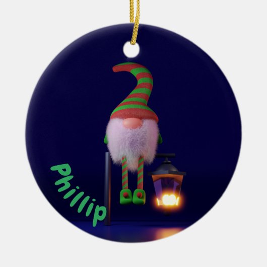 Weihnachtswichtel Keramisch Ornament (Voorkant)
