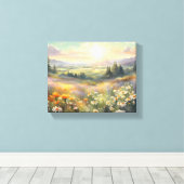 Weiland bij zonsopgang canvas afdruk (Insitu (Houten vloer))