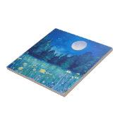 Weiland en Bos Onder een Volle Maan Tegeltje (Zijkant)