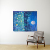 Weiland en Bos Onder een Volle Maan Wandkleed (In Situ (horizontaal))