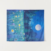 Weiland en Bos Onder een Volle Maan Wandkleed (Voorkant (horizontaal))