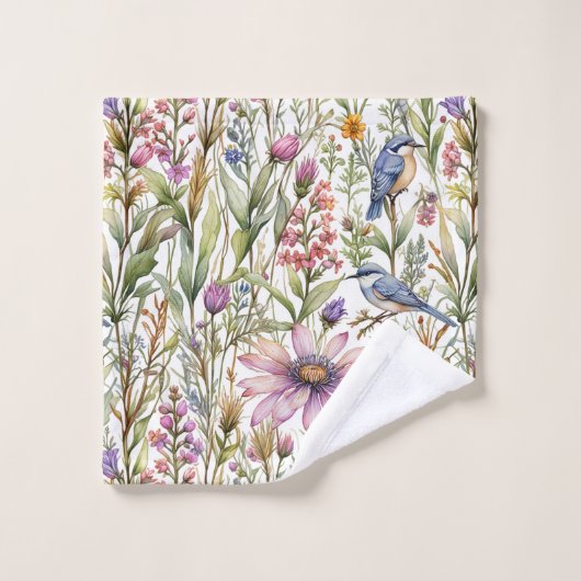 Weiland met Bluebirds en Coneflowers Bad Handdoek (Wasdoekje)