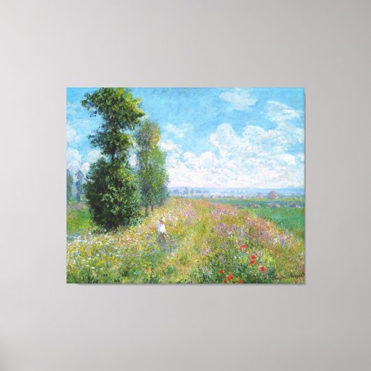 Weiland met populieren, door Claude Monet Canvas Afdruk (Voorkant)