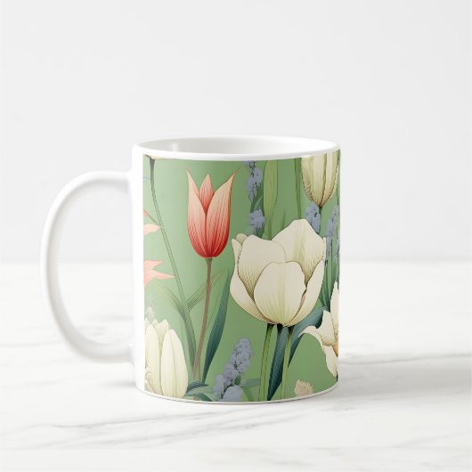 Weiland met tulpen en wilde bloemen koffiemok (Links)