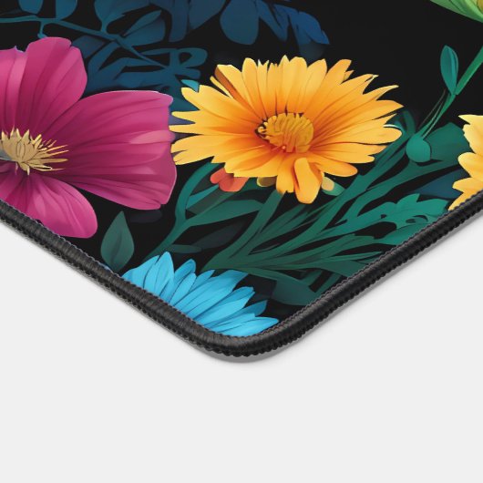 Weiland van levendige bloemen bureaumat (Hoek)