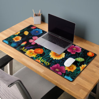 Weiland van levendige bloemen bureaumat