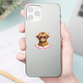 Weilandprinses Schattige Grappige Hooglandkoe Sticker (Telefoon)