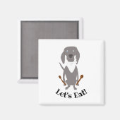 Weim Chef Weimaraner Gray Ghost Dog Cook Magneet (Voorkant / Achterkant)