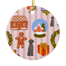 Weim decoratie met kerstdecoraties op roze