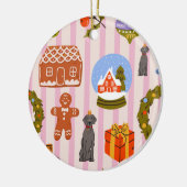 Weim decoratie met kerstdecoraties op roze (Links)