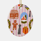 Weim decoration with xmas decorations on pink  keramisch ornament (Rechts)