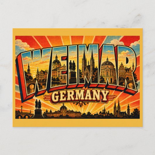 Weimar Duitsland Goethe Schiller Monument Briefkaart (Voorkant)