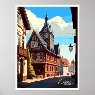 Weimar Duitsland Kunst Vintage Reizen Illustratie Poster