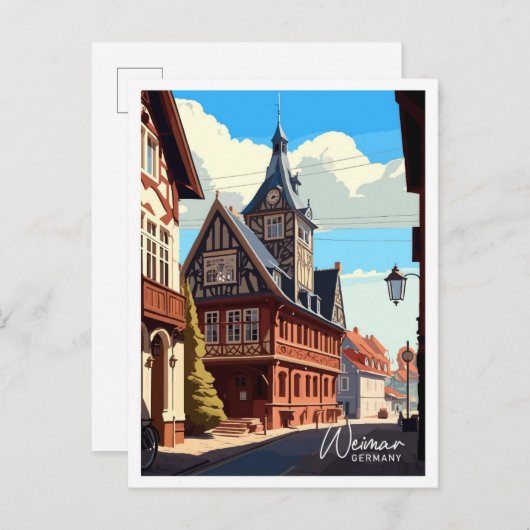 Weimar Duitsland Reizen  Illustratie Briefkaart (Voorkant / Achterkant)