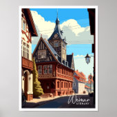 Weimar Duitsland Reizen Illustratie Poster (Voorkant)