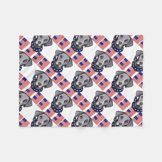 Weimarana Fleece Deken (Voorkant (Horizontaal))