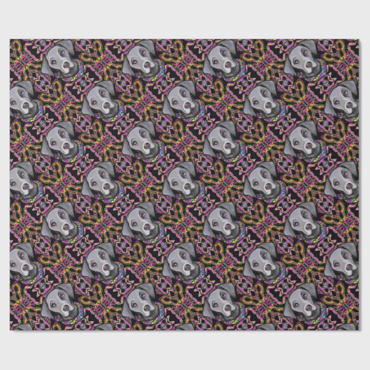 WEIMARANA MARDI GRAS CADEAUPAPIER (Vlak)