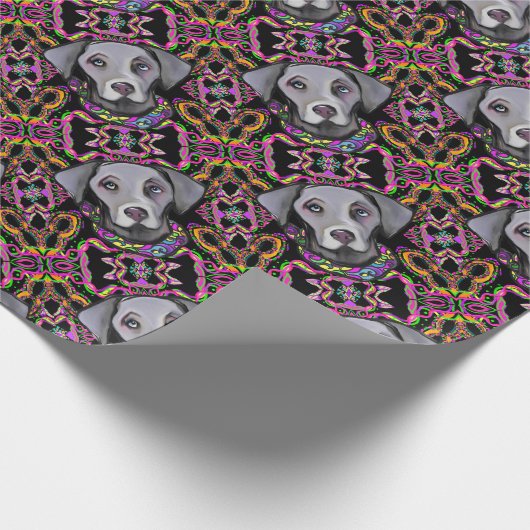 WEIMARANA MARDI GRAS CADEAUPAPIER (Hoek)