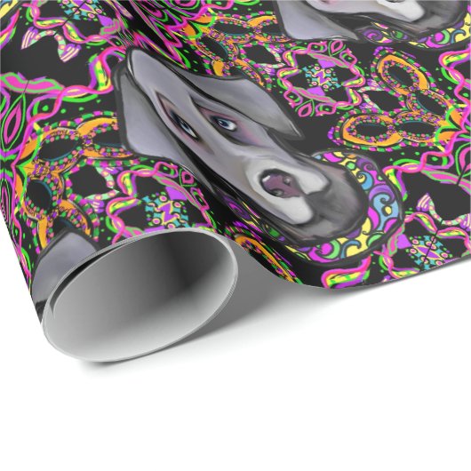 WEIMARANA MARDI GRAS CADEAUPAPIER (Rol Hoek)