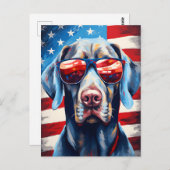 Weimaraner 4 juli Onafhankelijkheidsdag Briefkaart (Voorkant / Achterkant)