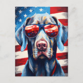 Weimaraner 4 juli Onafhankelijkheidsdag Briefkaart (Voorkant)