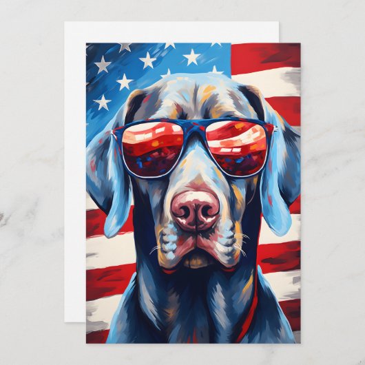 Weimaraner 4 juli Onafhankelijkheidsdag Feestdagenkaart (Voorkant / Achterkant)