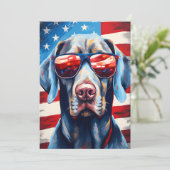 Weimaraner 4 juli Onafhankelijkheidsdag Feestdagenkaart (Staand voorkant)