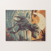 Weimaraner aan het strand legpuzzel (Horizontaal)