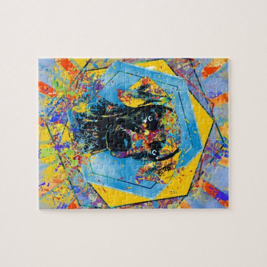 Weimaraner Abstracte gemengde media Legpuzzel (Horizontaal)