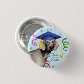 Weimaraner Afstuderen Ronde Button 3,2 Cm (Voorkant /achterkant)
