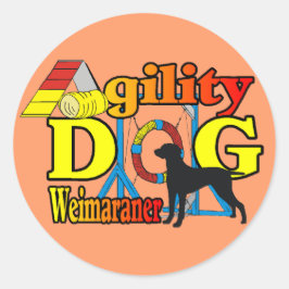 Weimaraner Agility Shirten Gifts Ronde Sticker