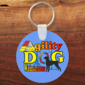 Weimaraner Agility Shirten Gifts Sleutelhanger (Voorkant)