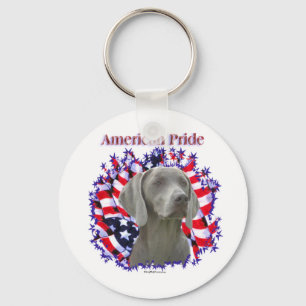 Weimaraner American Pride Sleutelhanger