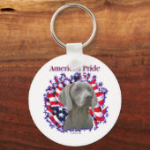 Weimaraner American Pride Sleutelhanger (Voorkant)