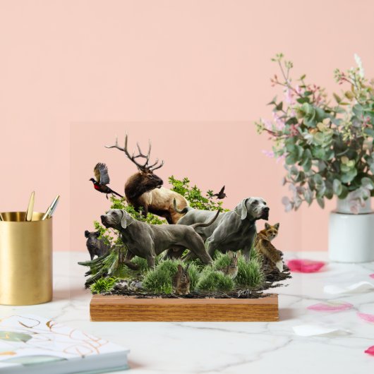 Weimaraner Art Acryl Bord (Huwelijk)