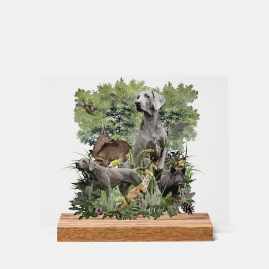 Weimaraner Art Acryl Bord (Voorkant)