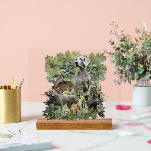 Weimaraner Art Acryl Bord (Huwelijk)