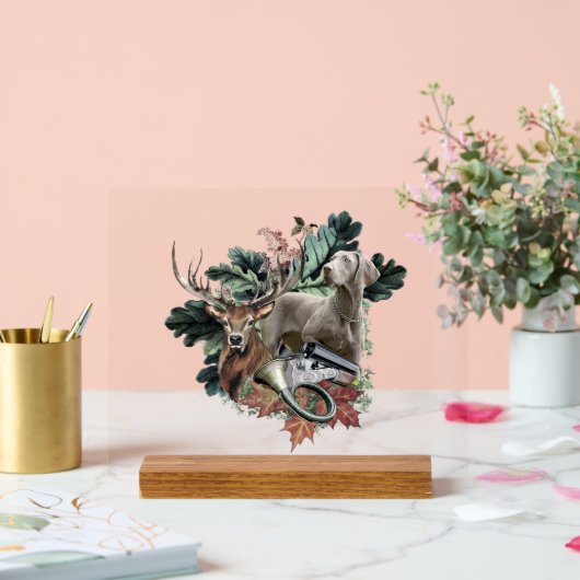 Weimaraner Art Acryl Bord (Huwelijk)