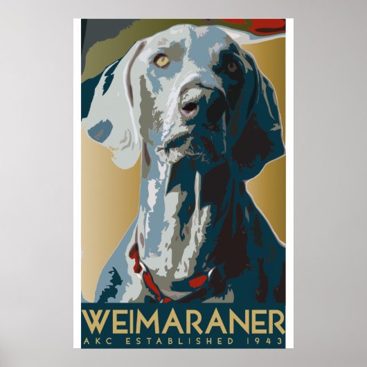 Weimaraner Art Dec Poster (Voorkant)