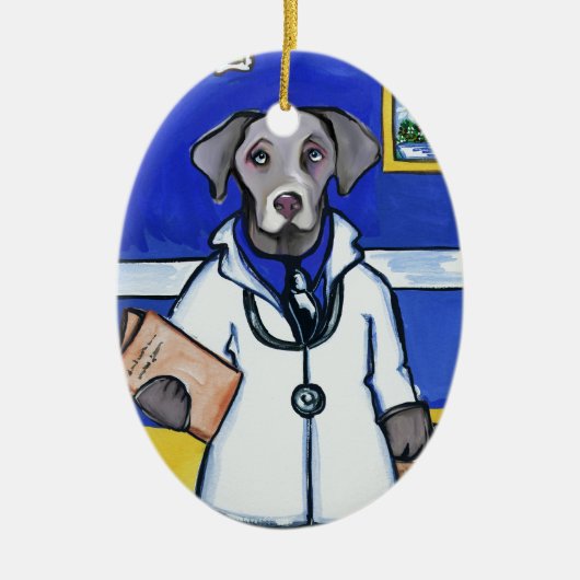 WEIMARANER ARTSEN KERAMISCH ORNAMENT (Voorkant)