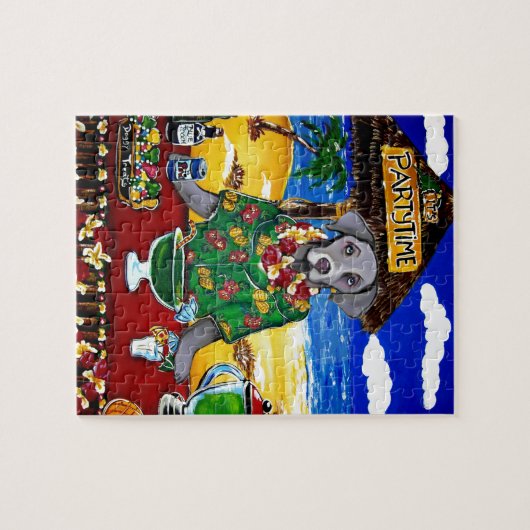 Weimaraner Bartender Legpuzzel (Horizontaal)