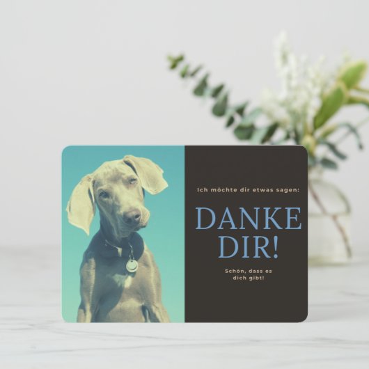 Weimaraner Bedankkaart (Staand voorkant)