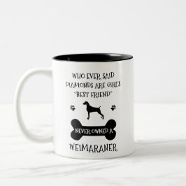 Weimaraner beste vriend tweekleurige koffiemok