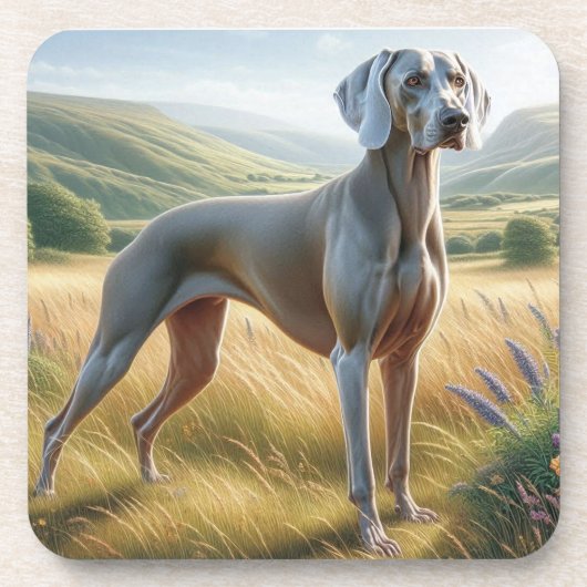 Weimaraner Bier Onderzetter (Voorkant)