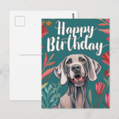 Weimaraner Birthday Briefkaart (Voorkant / Achterkant)