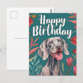 Weimaraner Birthday Briefkaart (Voorkant / Achterkant)